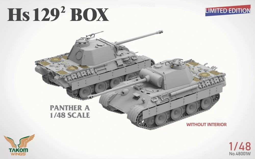 Takom Hs129² BOX Hs129B2+Hs129B3+Figuren+PantherA - Limited edition! 1/48