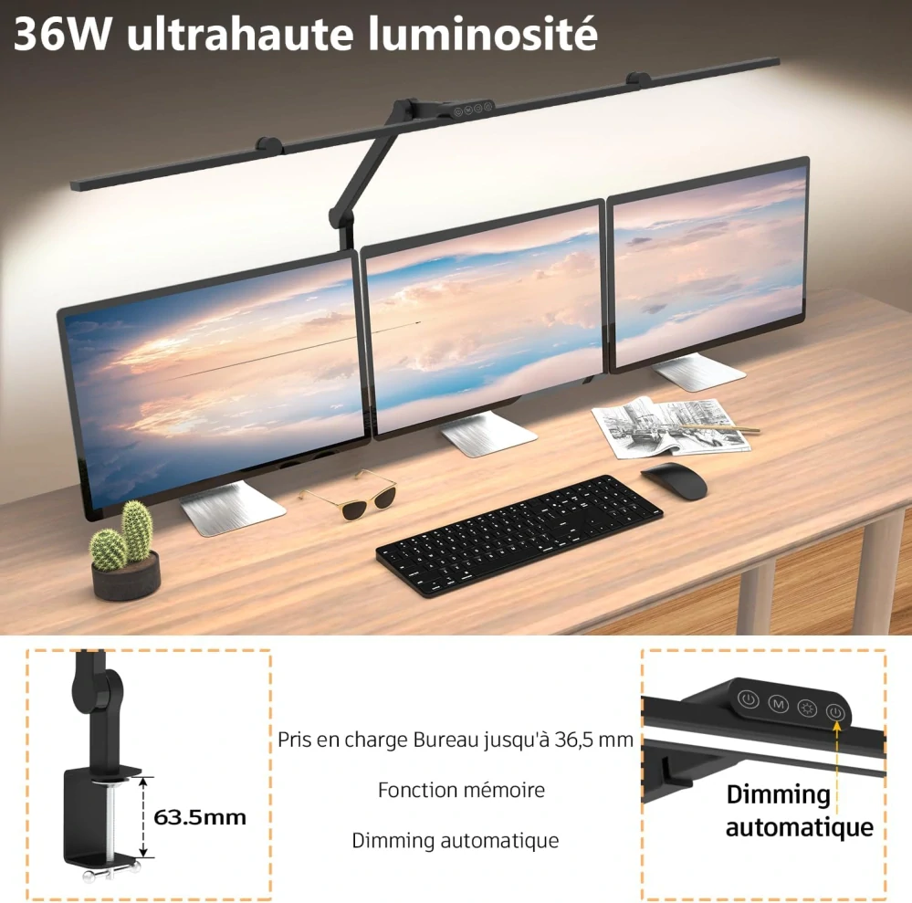 Pracovní LED lampa sklopná (stmívatelná) - 36W, 3000lm, 120cm