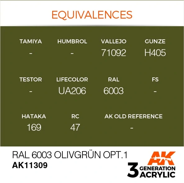 AK 3Gen Acrylics RAL 6003 OLIVGRÜN OPT.1 / Olivová zelená