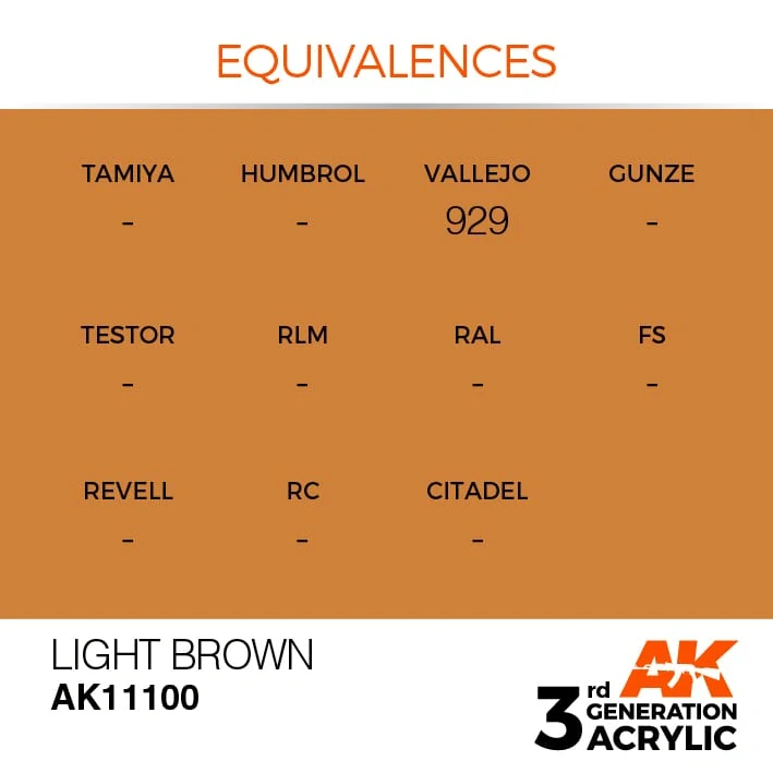 AK 3Gen Acrylics Light Brown / Světle hnědá