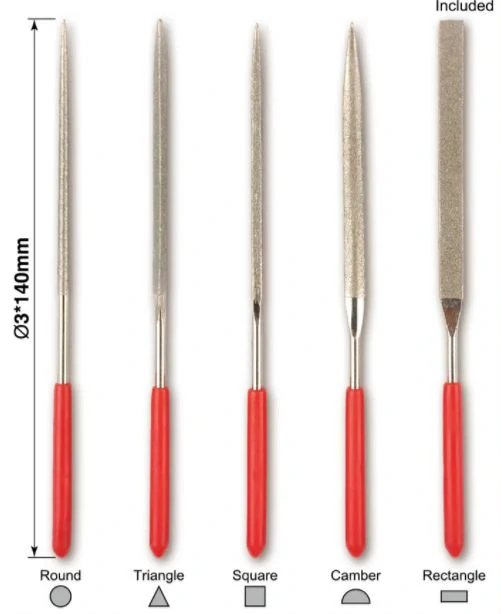 Master Tools Assorted diamond files set / Set diamantových jehlových pilníků 5v1