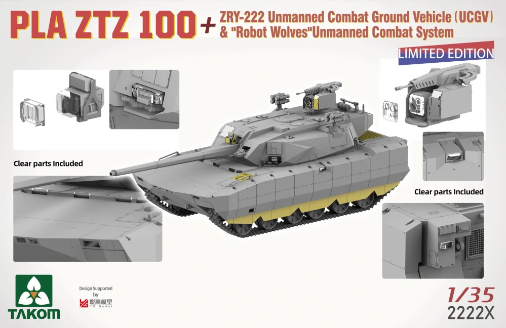 Takom PLA ZTZ 100 + ZRY-222 + Robot Wolves + 3D resin díly + Masky - Limited Edition! 1/35