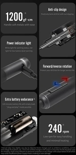 DSPIAE Orbit Electric Drill / Akumulátorová elektrická mini vrtačka