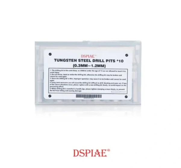 DSPIAE DB-03 0.3~1.2 Tungsten Steel Drill Bit / Set wolframových minivrtáků 10v1 (dřík 3.175mm)