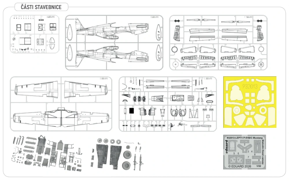 Eduard P-51B Mustang Malcolm Hood canopy Hybrid 1/32 (Předobjednávka listopad)