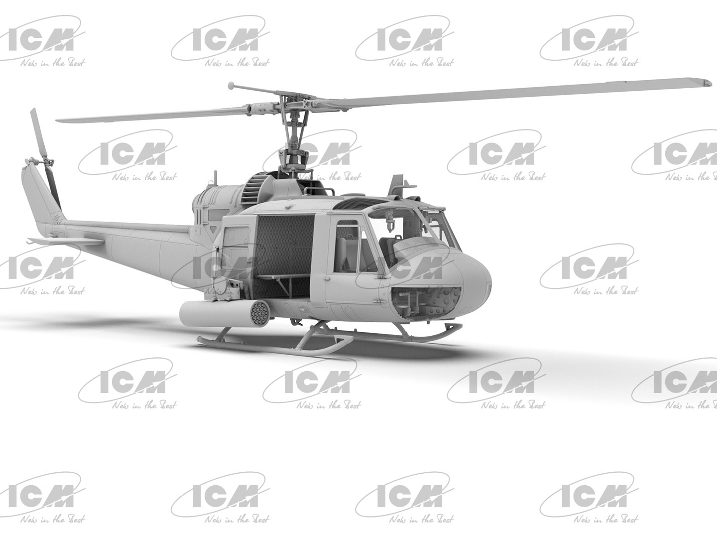 ICM UH-1C Huey Gunship, US Attack Helicopter (100% new moulds) 1/48 (Předobjednávka listopad/prosinec)