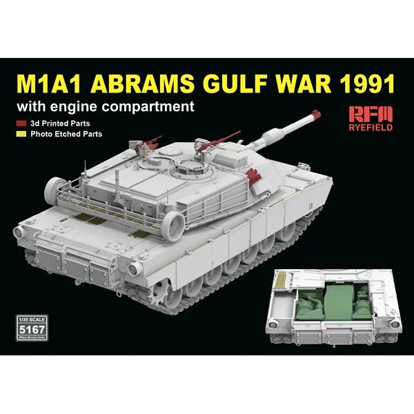 RFM M1A1 Abrams Gulf War 1991, w/engine compartment 1/35 (Předobjednávka prosinec/leden)