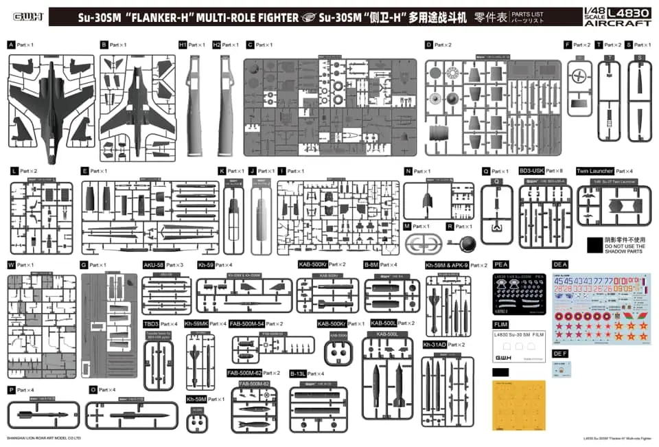 G.W.H Su-30SM Flanker H Multirole Fighter 1/48