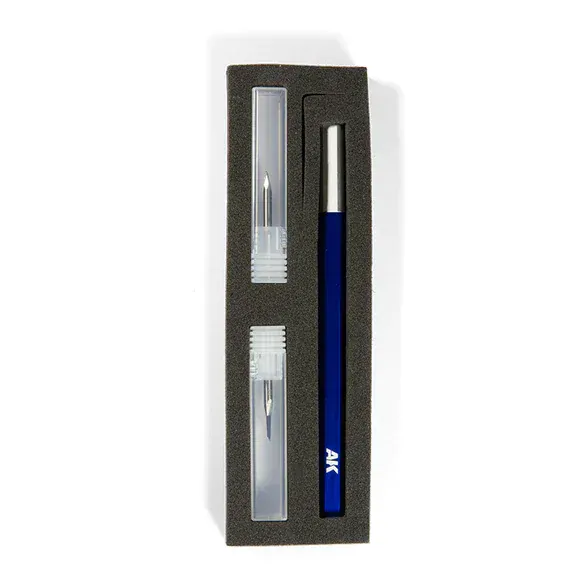 AK Tungsten steel engraving scribers (0,3 + 0,8mm) / Wolframové tvrzené rydlo (Madlo + 2x set čepelí)