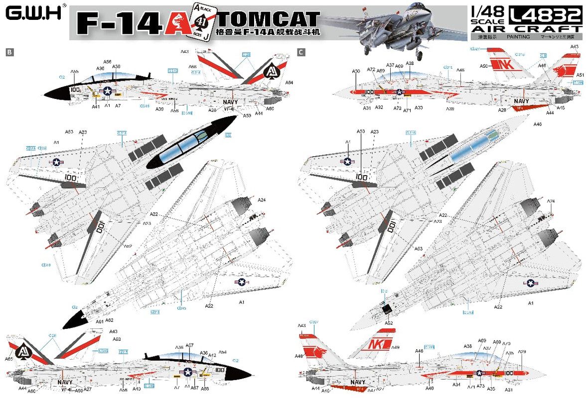 G.W.H US Navy F-14A Tomcat 1/48
