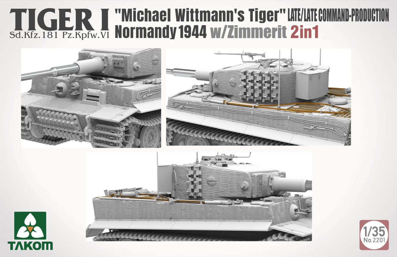 Takom TIGER I LATE/LATE COMM. w/ZIMM. Michael Wittmann 1/35