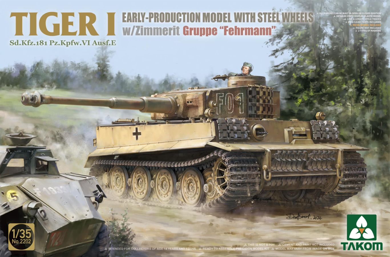 Takom TIGER I BIG BOX 2 kits & 1:16 M. Wittmann figure 1/35