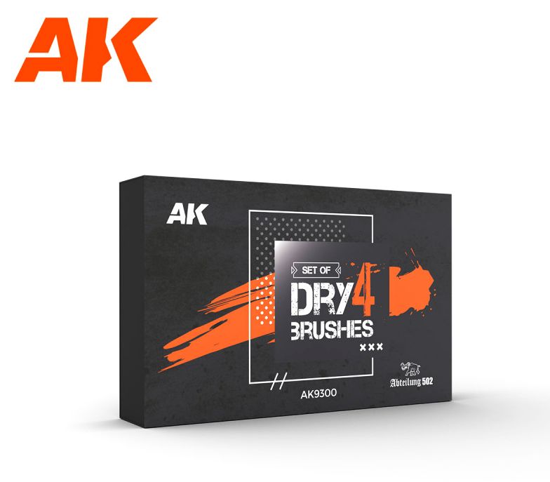AK 4 Dry Brushes Set / Sada patinovacích štětců 4 v 1