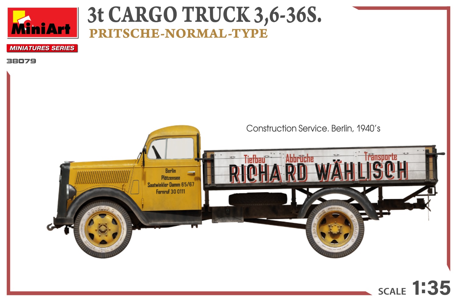MiniArt 3t Cargo Truck 3,6-36S. Pritsche-Normal-Type 1/35