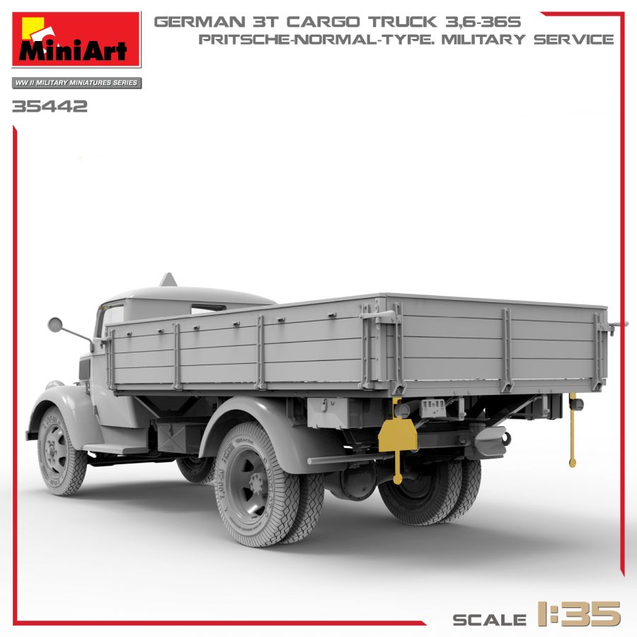 MiniArt German 3t Cargo Truck 3,6-36S. Pritsche-Normal-Type. Military Service 1/35