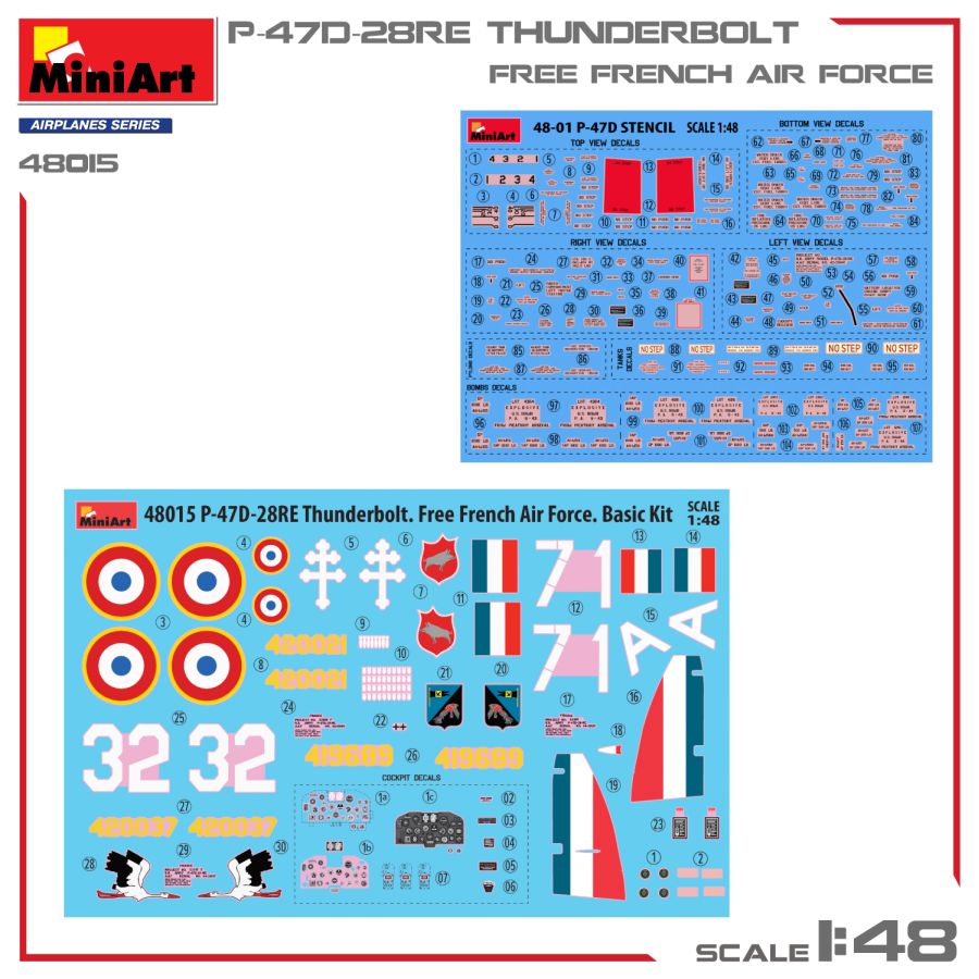 MiniArt P-47D-28RE Thunderbolt. Free French Air Force. Basic Kit 1/48