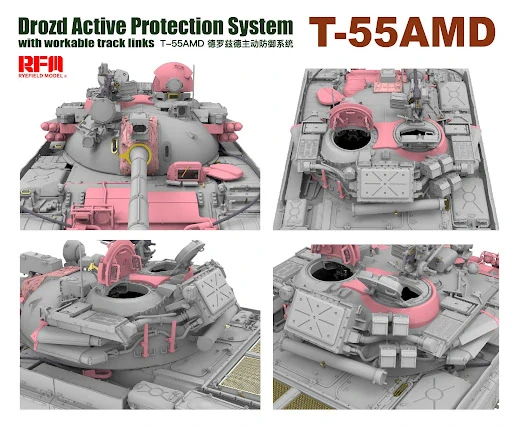RFM T-55 AMD Drozd Active Protection System (With Workable Tracks) 1/35