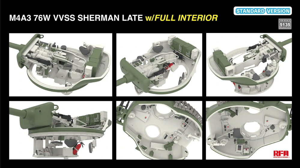 RFM M4A3 76W VVSS Sherman late STANDARD full interior 1/35