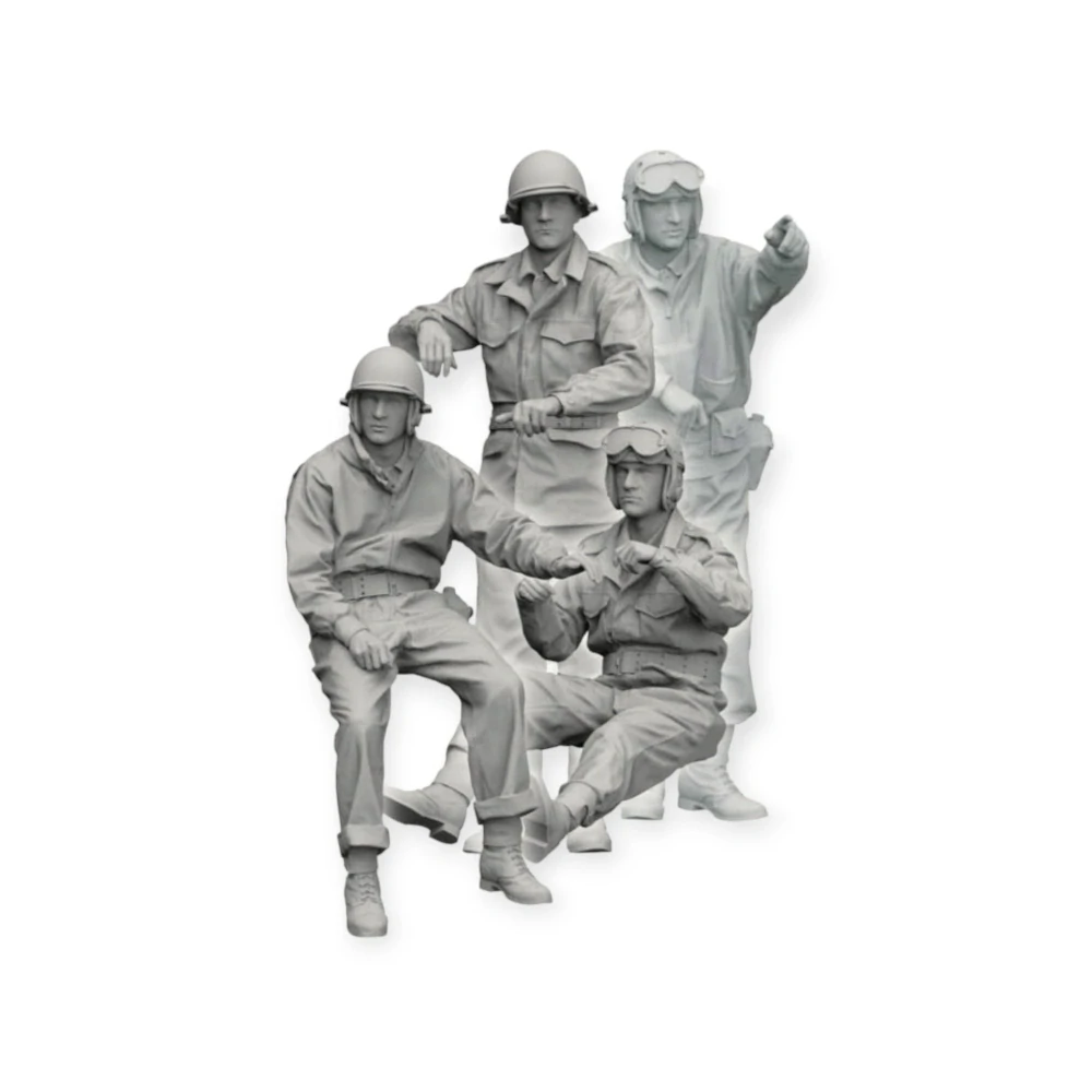 Border Model WW II U.S Tank Crew (4 resin figures) 1/35