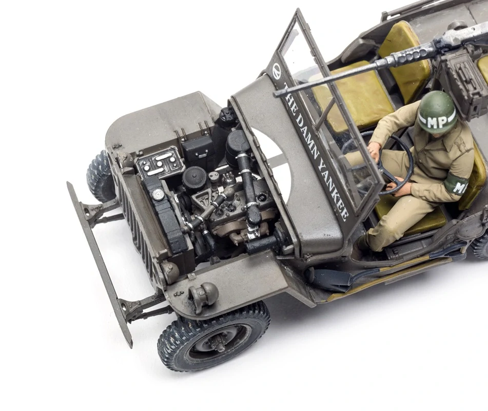 Takom U.S. Army 1/4 ton utility truck with 1/4 ton utility trailer & MP figure (souprava Jeep Willys) 1/35