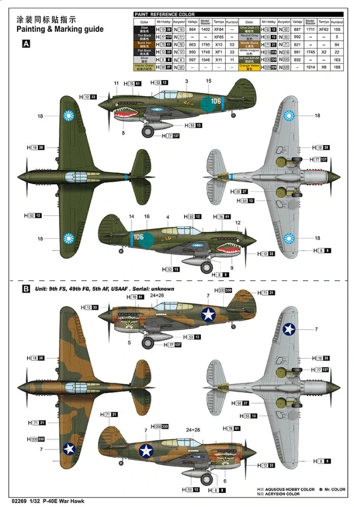 Trumpeter P-40E War Hawk 1/32
