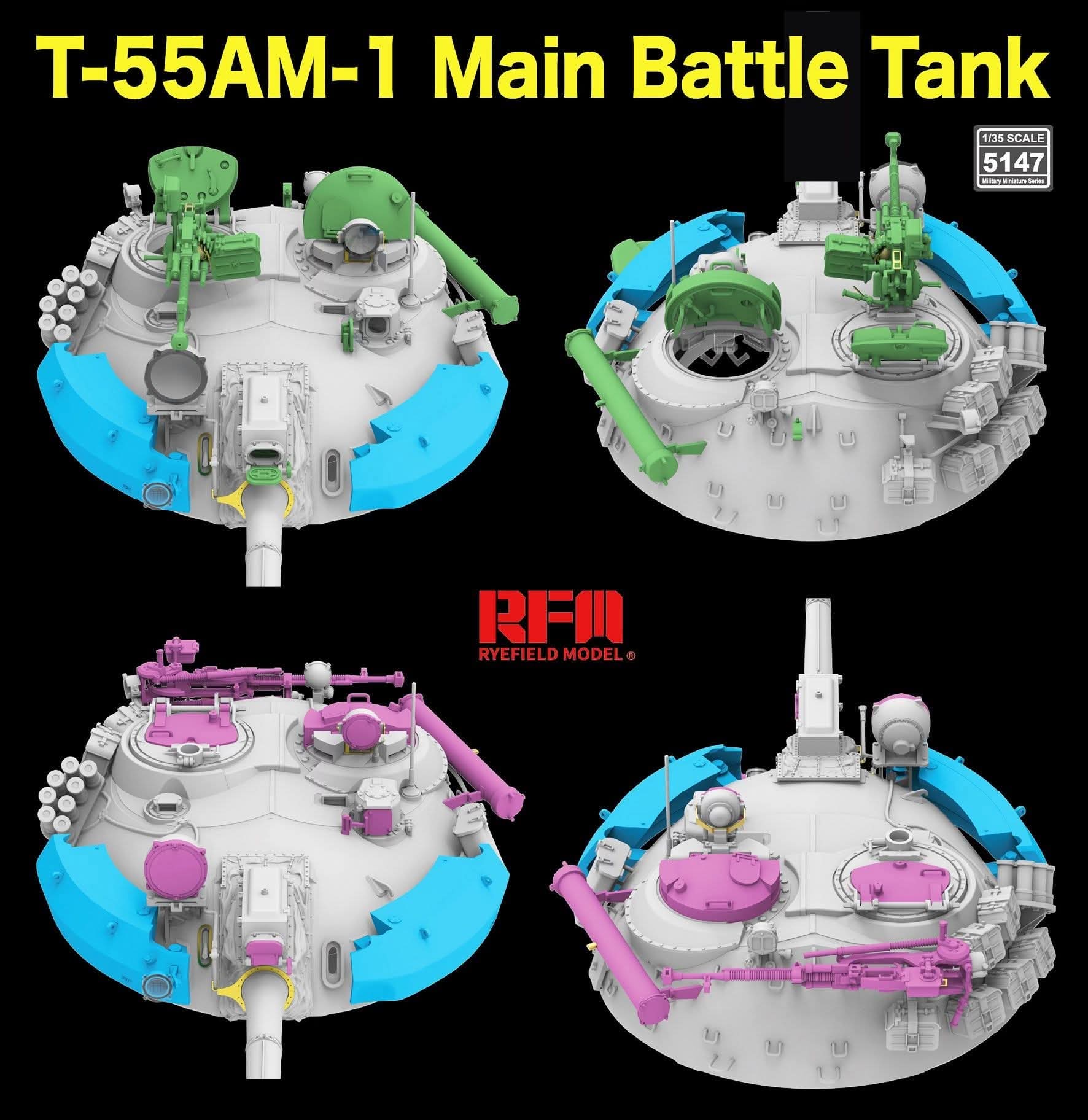 RFM T-55 AM-1 Main Battle Tank with worlable tracks 1/35