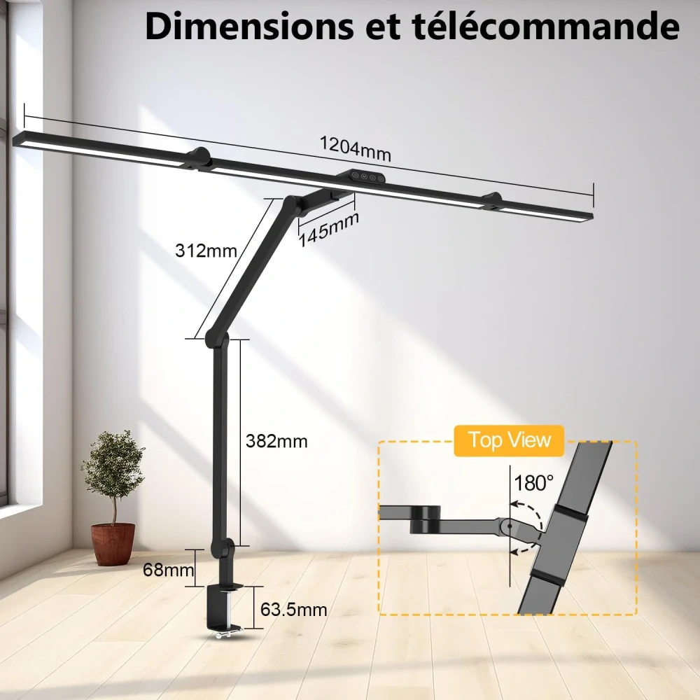 Pracovní LED lampa sklopná (stmívatelná) - 36W, 3000lm, 120cm