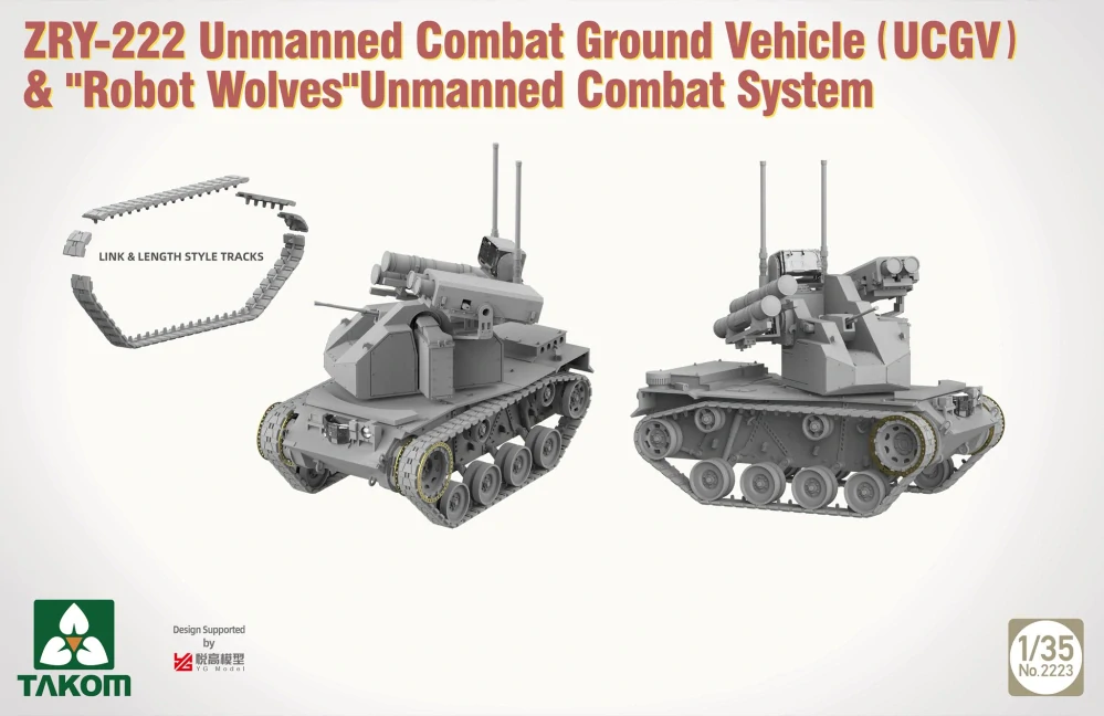 Takom ZRY-222 Unmanned Combat Grd. Vehicle & "Robot Wolves" 1/35