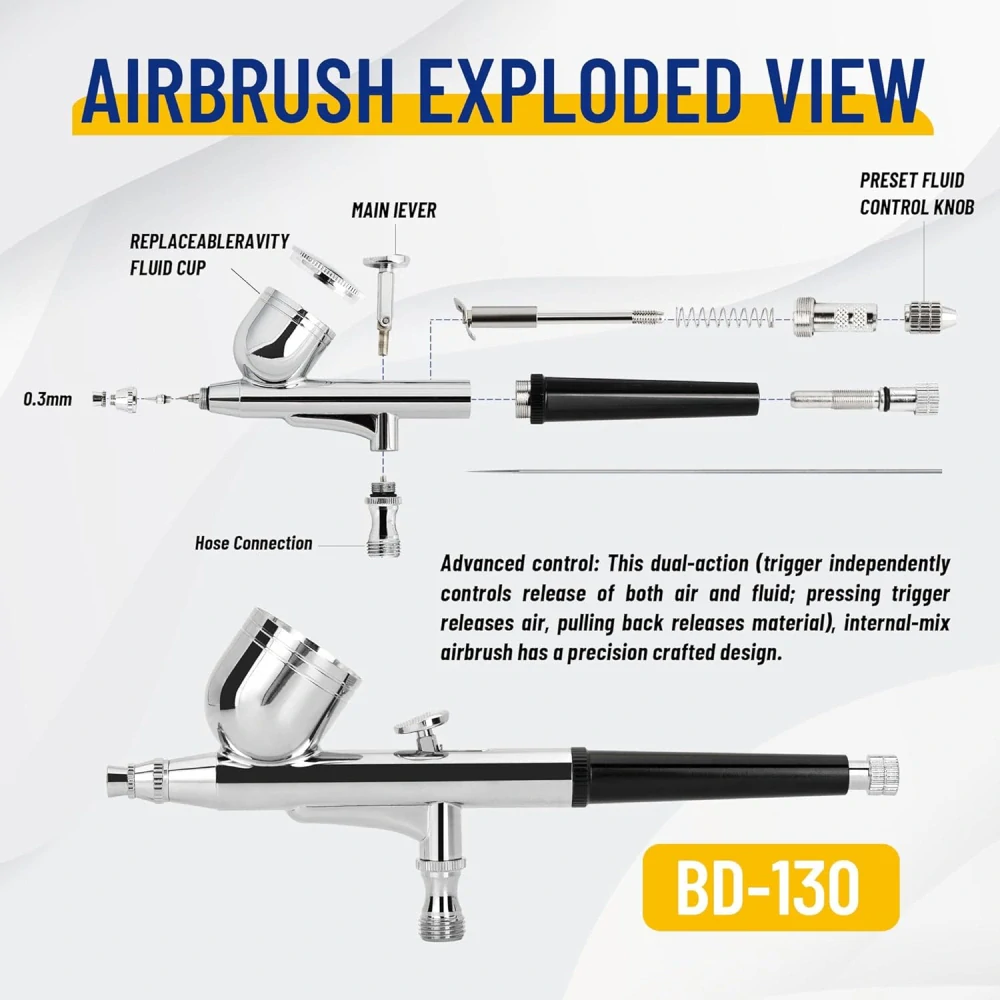 Fengda FE-130 Double Action Airbrush 0.3mm
