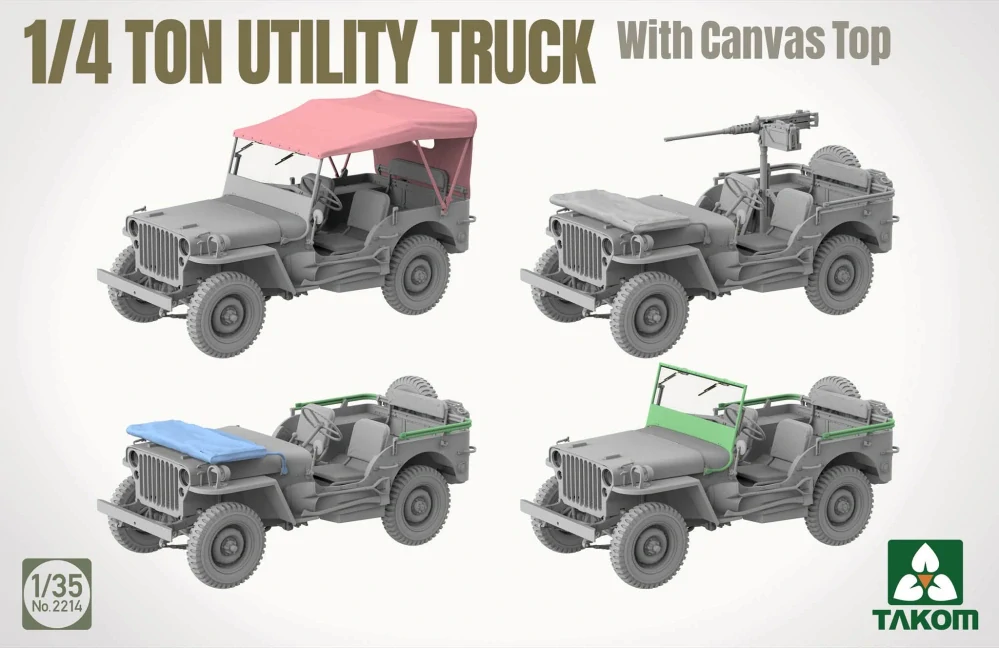 Takom 1/4 ton Utility Truck (Jeep) with canvas top (Jeep) 1/35 (Předobjednávka listopad)