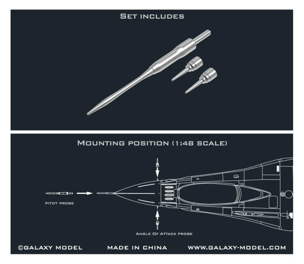Galaxy-Model Lockheed Martin F-16 I Sufa - Pitot Probe and Angle of Attack Probe (for GWH Kits) 1/48