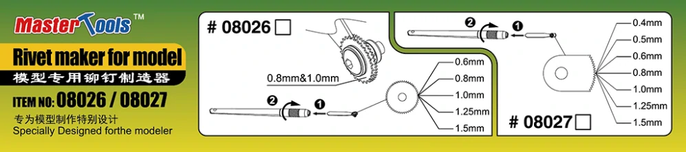 Master Tools Rivet Maker for Model 2 / Set nýtovacích nástrojů