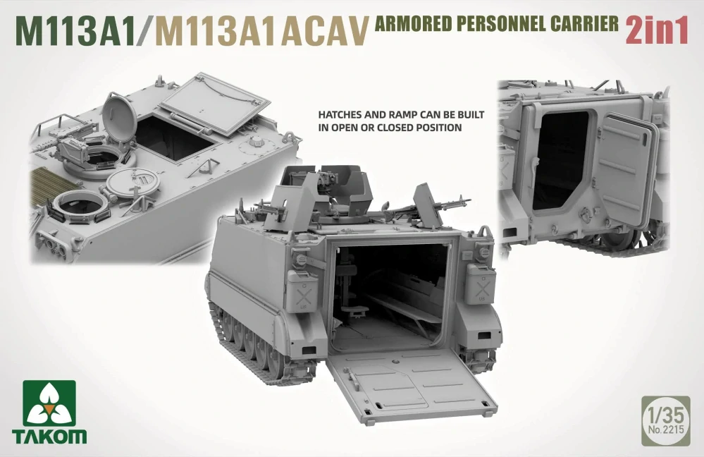 Takom M113A1/M113A1 ACAV (2in1) Arm. Personnel Carrier 1/35 (Předobjednávka listopad/prosinec)