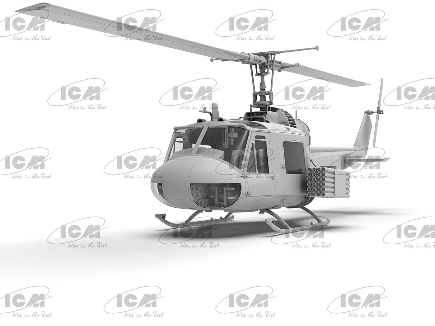 ICM UH-1C Huey Gunship, US Attack Helicopter (100% new moulds) 1/48 (Předobjednávka listopad/prosinec)