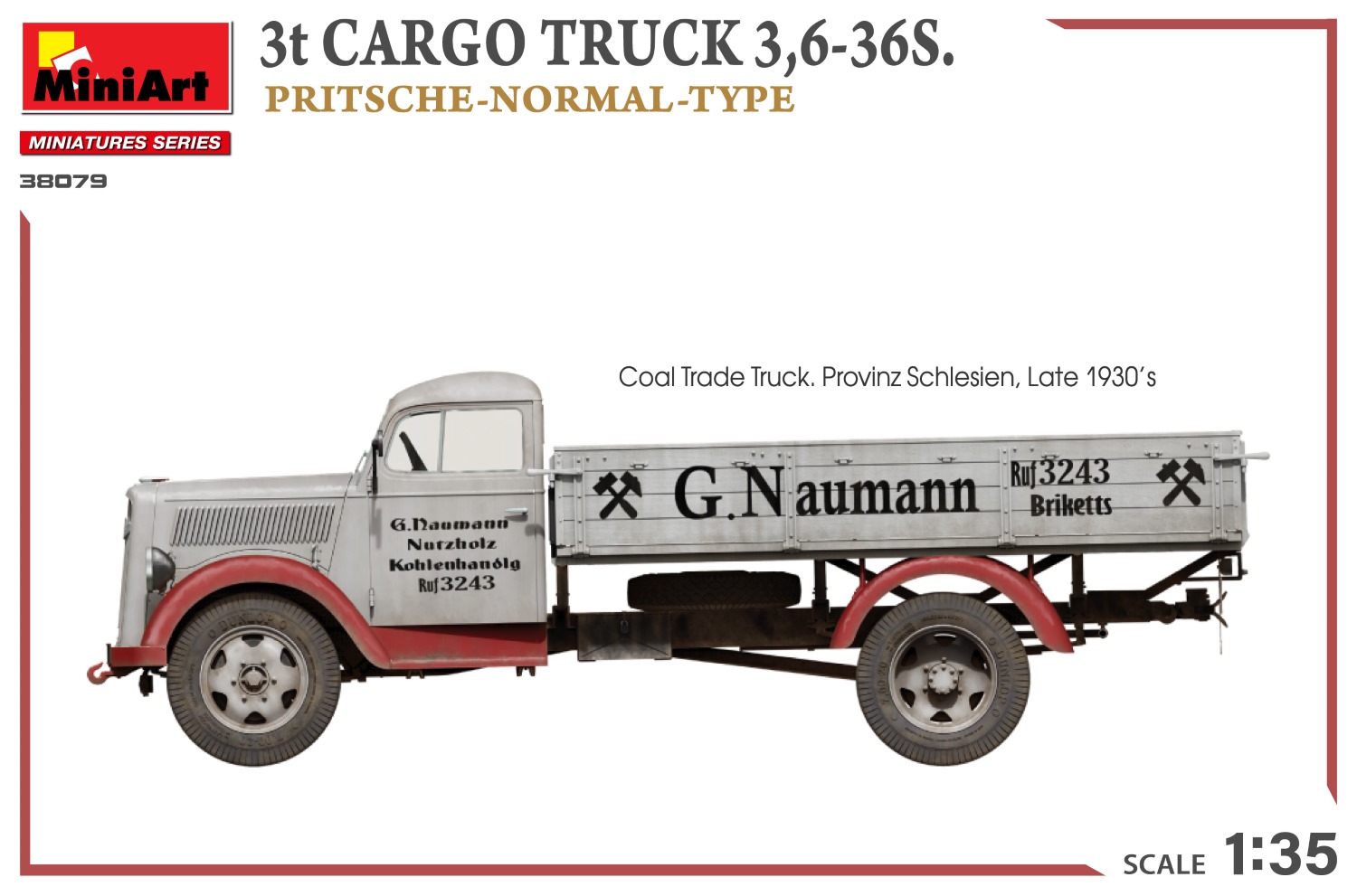 MiniArt 3t Cargo Truck 3,6-36S. Pritsche-Normal-Type 1/35