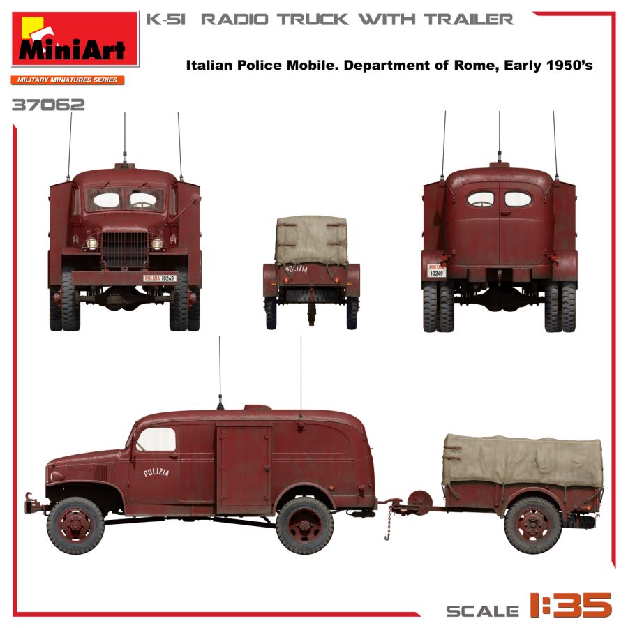 MiniArt K-51 Radio Truck w/ Trailer 1/35