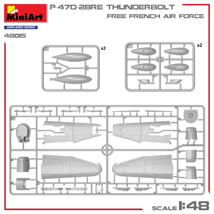 MiniArt P-47D-28RE Thunderbolt. Free French Air Force. Basic Kit 1/48