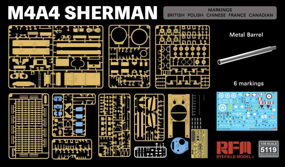 RFM M4 A4 Sherman with workable tracks 1/35
