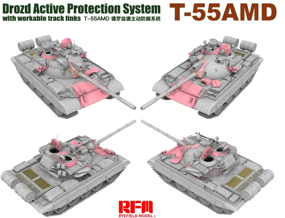 RFM T-55 AMD Drozd Active Protection System (With Workable Tracks) 1/35