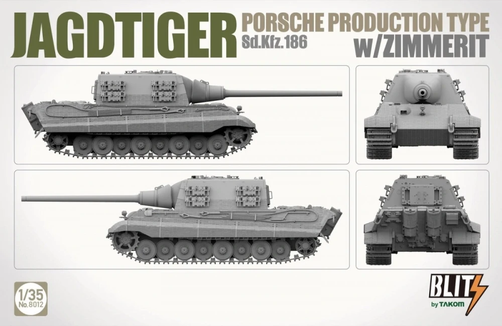 Takom Jagdtiger Porsche Production type Sd.Kfz.186 w/ZIMMERIT 1/35