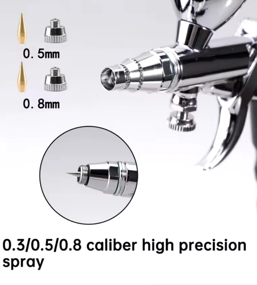 Sagud SD-116B Double Action Airbrush set 0.3mm + 0.5mm + 0.8mm (Trigger type)