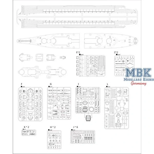 Very Fire U.S. Navy Battleship BB-67 USS MONTANA-Deluxe Kit 1/350