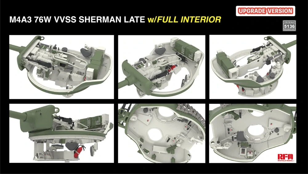 RFM M4A3 76W VVSS Sherman late UPGRADE full interior 1/35