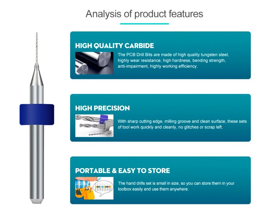 Set jemných vrtáků - 10 v 1 (0,1 - 1mm)