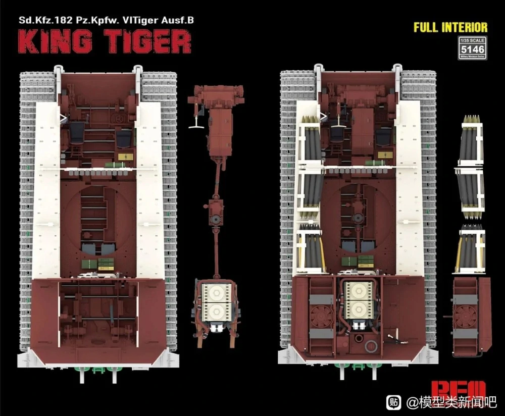RFM Sd.Kfz.182 Pz.Kpfw. VI Tiger Ausf.B "King Tiger" with full interior 1/35