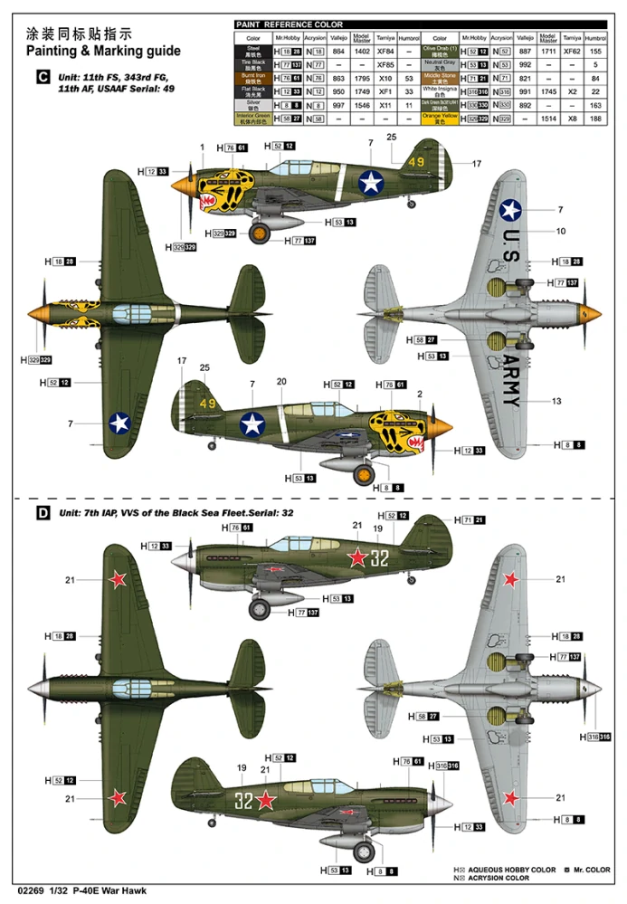Trumpeter P-40E War Hawk 1/32