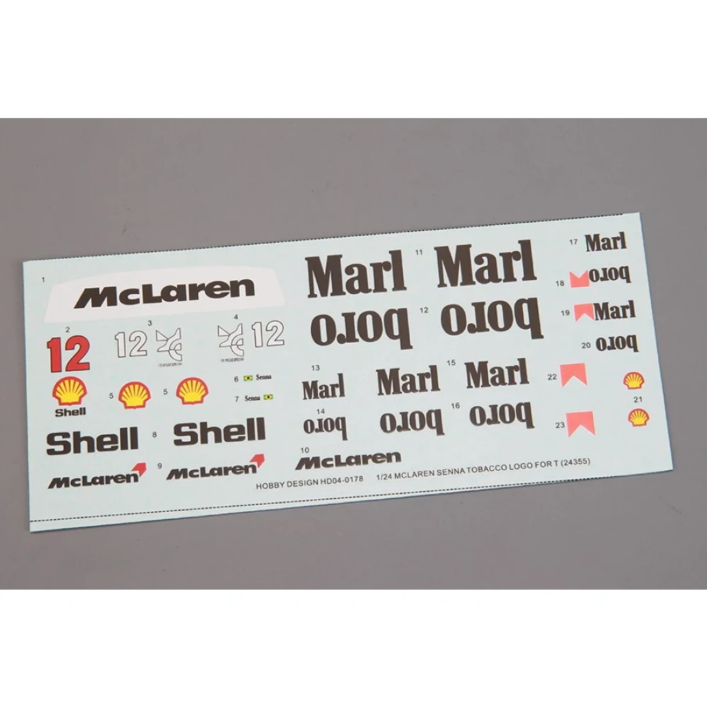 Hobby Design Mclaren Senna Tobacco - decal set 1/24