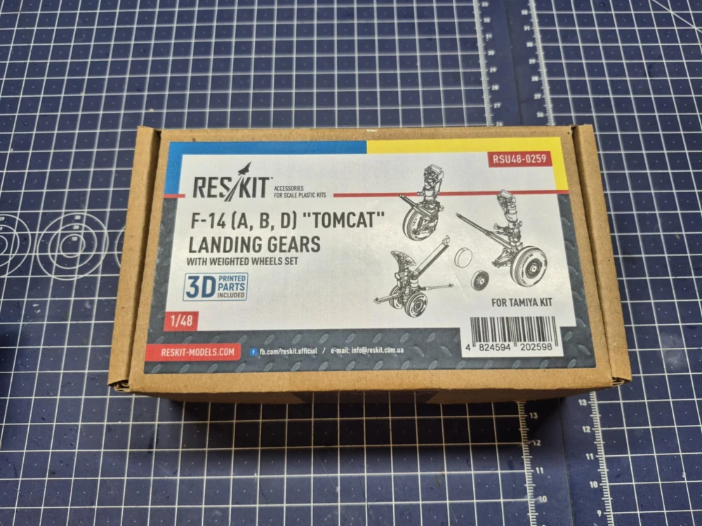 RES/KIT F-14 (A,B,D) "Tomcat" Landing Gears With Weighted Wheels Set For Tamiya Kit (Resin 3D print) - detail set 1/48