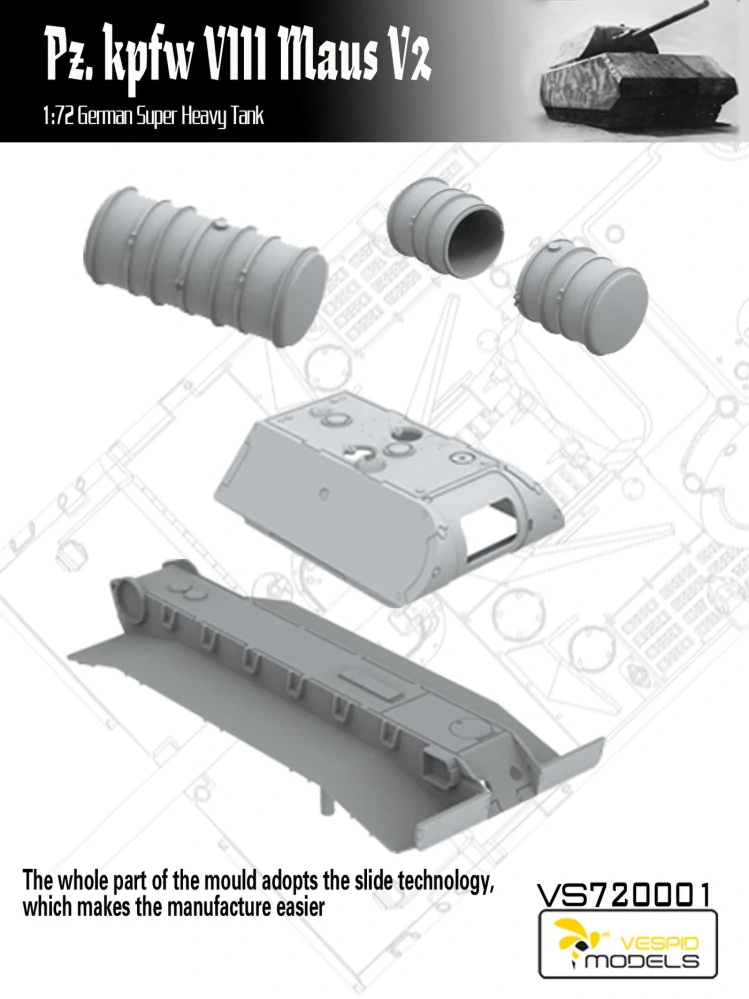 Vespid Models Pz.Kpfw. VIII Maus V2 German Super Heavy Tank 1/72