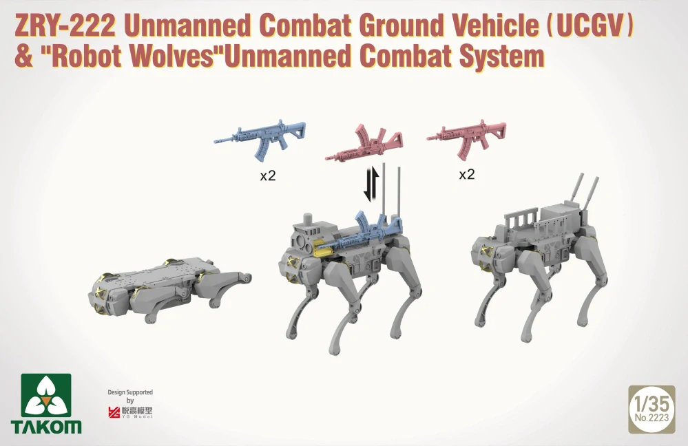 Takom ZRY-222 Unmanned Combat Grd. Vehicle & "Robot Wolves" 1/35